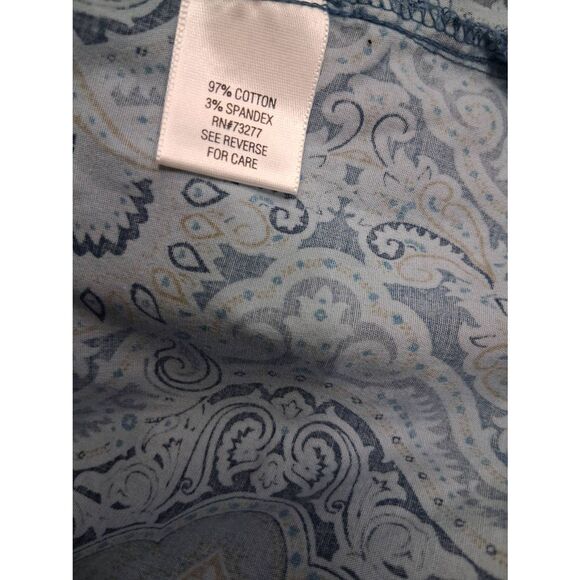Croft and barrow womens 2xl paisley blouse blue shirt mom grandma shirt - Picture 7 of 9